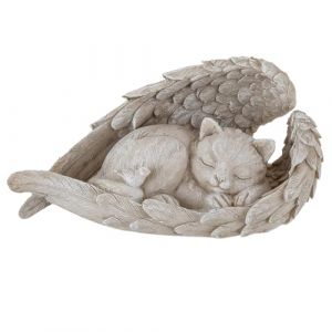 GmwyCzV Statue Pierre Commémorative pour Animaux De Compagnie, Statue Commémorative pour Chats, Statue Chats Ange, Pierre Funéraire pour Animal Domestique pour Patio, Jardin, Commémorative Funéraire (QIUZHENG, neuf)