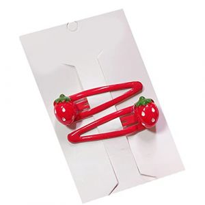 Watreketal Pinces à cheveux, pinces à cheveux 3D en forme de fraise, pince à fruits en résine, pinces latérales en résine, accessoires pour queue de cheval (Xuanlang Trading, neuf)
