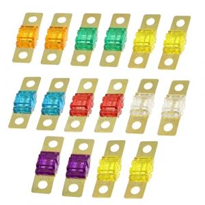 16 Pi&egrave;ces Fusible Voiture, Midi Fusibles Set 20A 30A 40A 50A 60A 80A 100A 120A, 32V ANL Fusible Bolt-on, Courant &eacute;Lev&eacute; Fusibles Plats &agrave; Lame pour Fusibles Auto Moto Truck RV Camion (ZhanXingBoFu, neuf)
