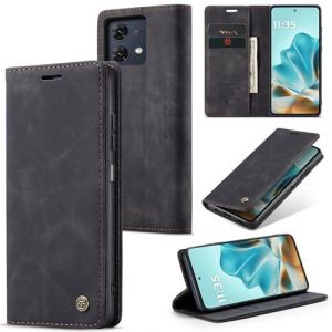 WJXEXRS Coque pour Motorola Moto G84 5G, Etui Premium Housse en Cuir Pochette Protection Portefeuille, Rabat Clapet Case, Pliable Support Porte Carte Magn&eacute;tique &Eacute;tui pour Motorola Moto G84 5G - Noir (WJXEXRS, neuf)