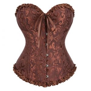 Deguisement Femme Corset Bustier Gothique en Dentelle Jacquard Brod&eacute; Corset Top Broderie Sexy Lingerie Costume d'Halloween pour Femme Mariage Bustier Push-Up Classique Ventre Plat Grande Taille (HUAOPYU, neuf)