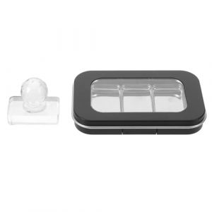 PACKOVE Palette de Maquillage Magn&eacute;tique Noire Mate 3 Compartiments Plateau en M&eacute;tal Rechargeable et Outil de Pressage Int&eacute;gr&eacute;, Bo&icirc;te de Rangement Compacte pour Fards &agrave; Paupi&egrave;res et (Spring TU, neuf)