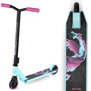 Movino Tyro Scooter Stunt| Scooter Freestyle | ABEC 9 | Scooter pour Enfants | Roue de 100 mm | Plateau en Aluminium 6061 | Poids 2,89 kg (Menthe) (MOVINO, neuf)