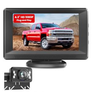 FOXPARK Caméra de recul 4,3'': Installation en 10 Minutes (Plug-Play), Camera de Recul Voiture HD1080P Signal Stable Super Vision Nocturne, Système de Caméra de Recul pour Voiture, Étanche IP69K (Kabo dianzishangwu, neuf)