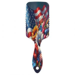 Peigne &agrave; cheveux en forme de coussin avec motif drapeau am&eacute;ricain, brosse d&eacute;m&ecirc;lante, brosse &agrave; cheveux d&eacute;m&ecirc;lante pour femme (AYXXKJ, neuf)