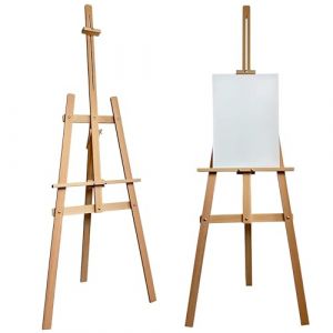 Grand chevalet XXL 170 cm en bois de hêtre pour toile jusqu'à 100 cm. Convient aux enfants et aux adultes. Chevalet en bois réglable pour mariage, événements, peinture d'art, exposition, publicité (YK TRADE, neuf)