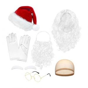Barbe Et Bonnet De P&egrave;re No&euml;l Pour Adultes - Accessoires De D&eacute;guisement De No&euml;l Pour F&ecirc;te,Accessoires Cosplay De Pour Hommes Femmes Adolescents Fils Fille Mari Femme Famille Amis Grand M&egrave;re (hualuoo, neuf)