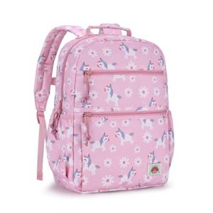 VASCHY Sac &agrave; Dos Enfant, L&eacute;ger Cartable Fille Gar&ccedil;on Primaire 4 &agrave; 7 Ans pour Dossier A4 Multi-poches R&eacute;sistant &agrave; l'Eau Sac d'&Eacute;cole pour Scolaire Maternelle Voyage, Rose Licorne (Vaschy, neuf)