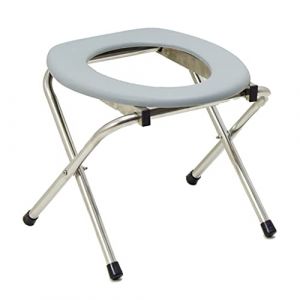 Chaise perc&eacute;e pliable pour si&egrave;ge, chaise de chevet, pot de toilette pour personnes &acirc;g&eacute;es, femmes enceintes, pot de toilette antid&eacute;rapant, tabouret de salle de bain pliable portable, squat, adulte (LinYiLanShengJianZhuLaoWuYouXianGongSi, neuf)