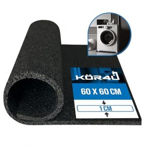 kör4u Tapis Anti-Vibrations de qualité supérieure 60 x 60 x 1 cm, découpable, Tapis d'insonorisation, en Caoutchouc, Amortisseur de Vibrations, Convient comme Tapis de Machine à Laver (kk-dichtungstechnik, neuf)