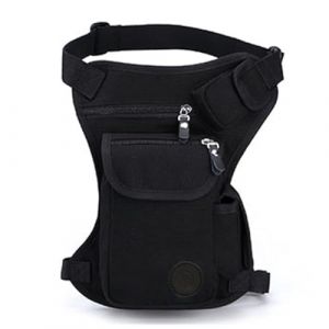 Hebetag Sac banane d'extérieur en toile pour homme et femme - Sac de voyage tactique pour moto, vélo, randonnée, camping, cuisse - Sac à dos décontracté - Noir (XieBen, neuf)