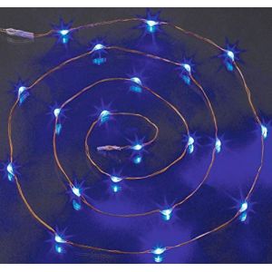 hellum 570724 Guirlande lumineuse avec 20 LED bleues - Câble en cuivre - Avec interrupteur - Fonctionne avec 2 piles AA non incluses - 1,05 m - Décoration pour l'intérieur - Avec 20 lumières bleues (Hellum Direkt, neuf)