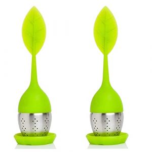 Infuseur De Thé, 2 Pièces Infuseur à Thé En Silicone, Feuilles De Thé Infuseur, Passoire a Thé, avec Poignées En Silicone, Design De Feuille Moderne, Pour Filtrer Le Thé (Vert) (Yikang home, neuf)