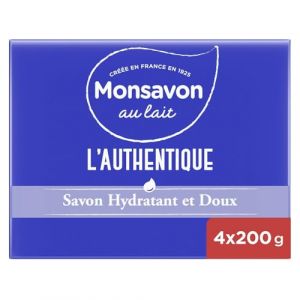 MONSAVON &ndash; Savon Solide Douceur au Lait, Hydratation Nourrissante et Texture Fondante (Lot de 4x200g) - Lot de 3 - vendu par Lot (Franc shopping, neuf)