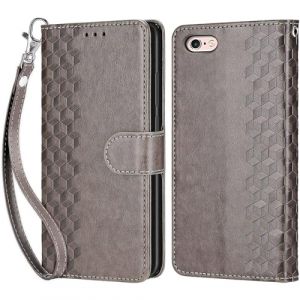 Coque pour iPhone 6 / iPhone 6s, Housse Etui Portefeuille Cuir Multifonction, Fermeture Magn&eacute;tique &agrave; Clapet Anti-Choc Compatible avec Coque iPhone 6 Book - Gris (KENHONER, neuf)