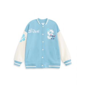 Disney Lilo et Stitch Filles Bleu Bomber Veste | Veste Varsity Streetwear avec Stitch Graphics | V&ecirc;tements d&eacute;contract&eacute;s &agrave; manches longues pour enfants | Marchandises Stitch - 12-13 ans (Vanilla Underground, neuf)