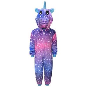 Enfants Licorne Onesie Pyjama Confortable pour Filles Dors Bien gar&ccedil;on Cadeaux pour Les Enfants Combinaison Animal Habillage Costume (10-11 Ans, Licorne - &Egrave;toiles Rose Pourpre) (Live It Style It, neuf)