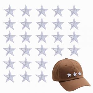 30 PCS Patch Thermocollant Etoile, Ecusson Thermocollant, Réparation et Décoration de Vêtements, Sacs, Chaussures, Appliques Brodées Argent, Accessoires de Couture Polyvalents (BIVOFU-EU, neuf)