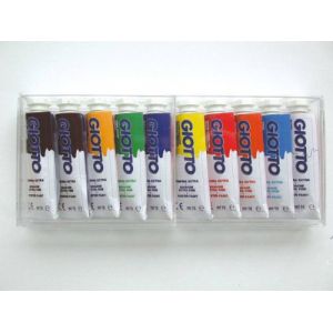 Giotto 301900 Boite de 10 Tubes de gouache 10 ml Assortis (TOP AAA, neuf)