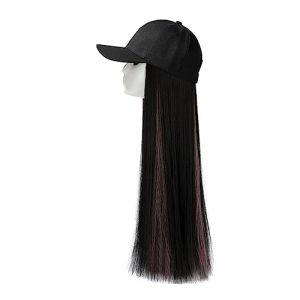 Bonnet de perruque 60 cm de long chapeau de perruque de mode un long choix de cheveux raides teint perruque de chapeau de canard invisible femmes # 39; s nouvelle perruque de chapeau de chapeau de cha (haikouhua, neuf)