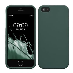 kwmobile Housse Compatible avec Apple iPhone SE (1.Gen 2016) / iPhone 5 / iPhone 5S Coque - Housse de t&eacute;l&eacute;phone Protection Souple en Silicone - Bleu Vert (SX-Commerce, neuf)