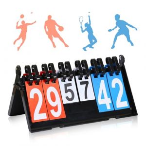 Zyluniy Tableau de Score Sportif, Tableau de Bord Portable Score, Affichage de Score 0-99 à Feuilles pour Compétitions de Basketball, Badminton, Tennis de Table, Volleyball, Baseball (MATERSE, neuf)
