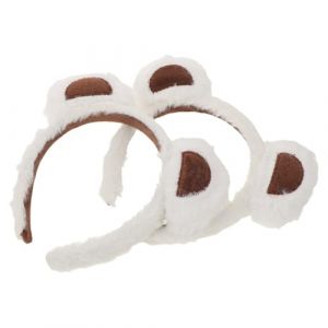 VALICLUD 2 Pièces Serre-tête Ours Peluche Blanc Bandeau Furry pour Femmes et Filles Accessoire Doux pour Maquillage Lavage Du Visage Cosplay et Fêtes (Sudersana, neuf)