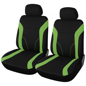 upgrade4cars Housses de Siège de Voiture Avant Universelle Noir Vert | Housse de Sieges Auto Universel pour Conducteur et Passager | Accessoires Interieur Gadget (upgrade4cars, neuf)
