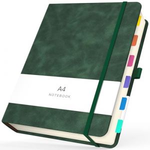 Yarotm Carnet A4 Page Blanche - Carnet de Note A4 Cuir PU 21.59x28.5cm - 100g/m² Feuille Banche Cahier - A4 Notebook Bloc Note Couverture Rigide - 360 Pages A4 Carnet de Dessin, Vert (Droking, neuf)