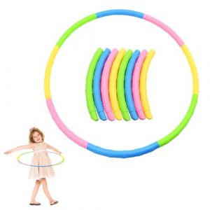 AolKee Hula Fitness Hoop pour enfants avec 8 pièces, diamètre 70 cm, 200 g, en plastique portable, réglable et amovible, cerceau pour enfants de 3 à 8 ans, cerceau de gymnastique, danse (Alldo, neuf)