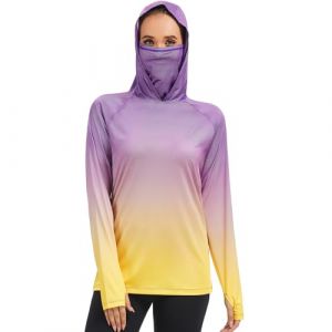 Bassdash FS23W Chemise &agrave; Capuche de P&ecirc;che UPF 50+ pour Femme avec Masque Facial et Trous pour Les Pouces (Bassdash-UK, neuf)