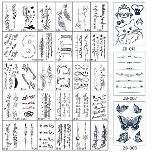 ALXBSONE 33 Feuilles Tatouage Ephemere pour Homme, Femme Et Fille Imperméables, Kit Tatouage, Tatouage Temporaire Papillon, Tatoo Temporaire Décoration Fête(Set02) (Alxbsone, neuf)