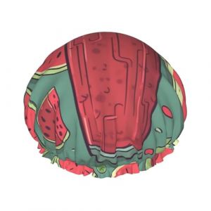 Bonnet de douche double couche pour femme avec jus de pastèque, réutilisable, adapté pour le bain et le spa (quenzhebaihuo, neuf)