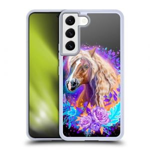 Head Case Designs sous Licence Officielle Sheena Pike Esprit De Cheval Violet avec Roses Animaux Coque en Gel [Protection de Qualité Militaire] Compatible avec Samsung Galaxy S22 5G (eCell, neuf)