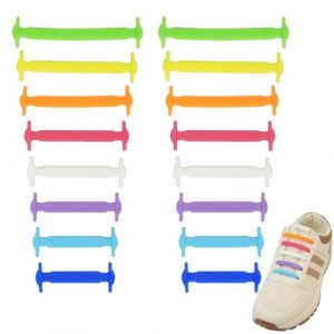 SUBAUM No Tie Lacets Chaussures pour Adultes et Enfants,Lacet en Silicone Élastiques Sans Nœud,Facile Lacets Sans Laçage pour Baskets,Chaussures de Running,Sneakers et Bottes,Arc-en-ciel (SUBAUM, neuf)
