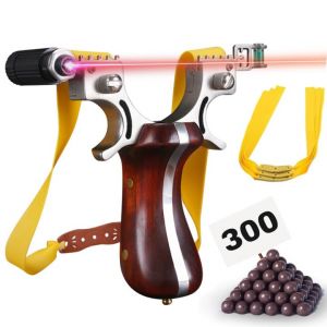 PZCC Professionnel Super Clip Slingshot avec Bande élastique, équipement de Sport en lot avec Caoutchouc de Rechange et Billes d'argile. (Appleton Trade Store, neuf)