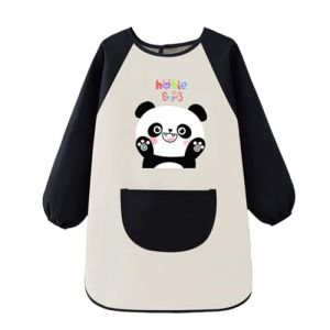Mecmbj Tablier Peinture Enfant, Blouse Peinture Enfant, pour Enfants de 6 &agrave; 12 Ans, Tablier de Bricolage Enfants pour gar&ccedil;ons et Filles pour l&eacute;cole, Peinture, Cuisine, activit&eacute;s (Blanc Noir) (TyfWon, neuf)