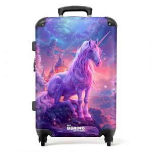 NoBoringSuitcases.com Valise Enfant, Grande Valise, Valise Enfant Fille, Valise Enfant Roulette, Serrure TSA, Valise 23kg, Valise Fille, Valise Grande Taille (67cm - 72L) (Licorne - Violet) (NoBoringSuitcases, neuf)