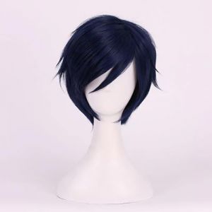 NEZIH Anime Perruque pour My Hero Academia Iida Tenya Cosplay Perruque, Perruque Bleu foncé, Halloween Perruque, pour Fête Carnaval Noël, avec Bonnet De Perruque, Cadeau animé (feihanshangmaoUKshop, neuf)