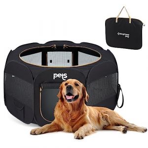 KingCamp Enclos Pliable pour Chien Chat Lapins Chaton Parc Chien Enclos Parc Chiot Respirant en Oxford Résistant à l'eau Niche Cage Portable Animaux pour Interieur Extérieur avec Sac de Transport (KingCamp EU, neuf)