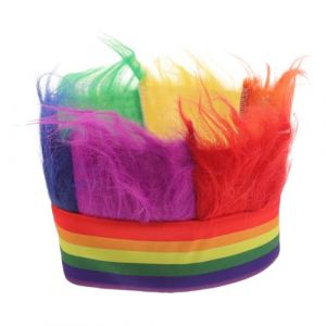 IWOWHERO Couvre-chef De Arc-en-ciel Cosplay Adultes Bandeau Se Précipiter Décor De Arc-en-ciel Courte Arc-en-ciel Postiche Cosplay Drôle Fil (Langeriy, neuf)