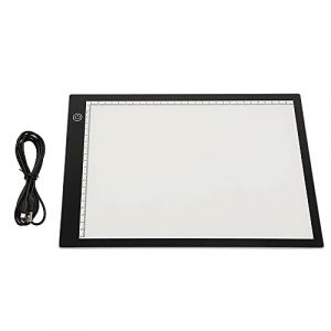 OHMG 4mm Tablette lumineuse A5 dessin,Table lumineuse ultra-mince &agrave; luminosit&eacute; r&eacute;glable,LED Planche &agrave; dessin &agrave; la main,Tableau de copie diamond painting avec c&acirc;ble USB pour Le Dessin Avec &eacute;chelle (jusiZL, neuf)