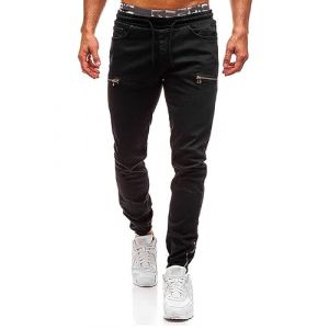 Oanviso Homme Jean Trou&eacute; Mode Skinny Slim Fit Pantalon Denim Styles D&eacute;chir&eacute; Sport Trousers avec Fermeture &Eacute;clair Casual Pants Trekking Outdoor D Noir XL (Osheoiso Inc., neuf)