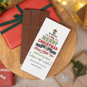 Wanapix | Tablette de Chocolat Personnalis&eacute;e | Tablette Personnalis&eacute;e | 80gr | Chocolat au Lait | Joyeux No&euml;l (Wanapix, neuf)