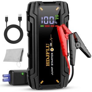 D&eacute;marreur de Voiture Portable HDJFLU 3000A (7,0 litres pour Le Moteur &agrave; Essence et 5,5 litres pour Le Moteur Diesel), Batterie de Voiture 12v, c&acirc;ble de d&eacute;marrage Intelligent, &eacute;clairage (YUXUANSDJT, neuf)
