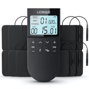 LIORQUE &Eacute;lectrostimulateur Musculaire, Stimulateur Musculaire TENS avec 2 Canaux Ind&eacute;pendant, Avec 3 Modes de Fonctionnement de TENS/EMS/FITNESS pour un total de 50 Programmes de Massage-Noir (KECSKESISTLONG Kft., neuf)