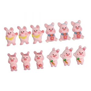 Cabilock 40pièces Cochon Miniature Résine Pendentif Porte-clés Fait Soi-même Breloque Accessoire Épingle Cheveux (Richard Wen, neuf)
