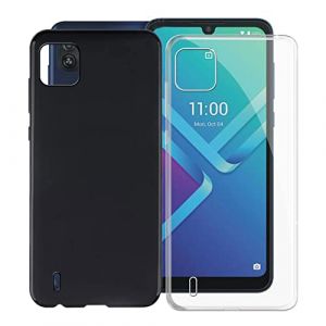 WXPPJ Coque pour Wiko Y82 (6.10 Pouces) Cover, Housse de Protection Case Clair Shell Bumper Transparent+Noir Silicone TPU Ultra Mince Souple Etui pour Wiko Y82-2 Pack (XiaoPin, neuf)