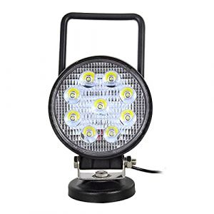 Willpower Phare de Travail LED Tracteur 10cm 4'' 27W avec Aimanté Base Magnétique Projecteur LED 12V 24V IP67 Etanche Feux Antibrouillard LED Spot pour 4x4 Voiture Camion SUV Bateau Camping (YZ-EU, neuf)