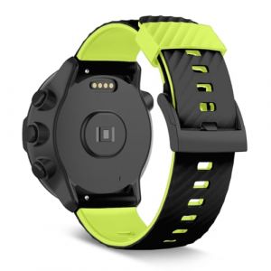 SeaFicco 24mm Bracelet de Montres en Silicone Compatible avec Suunto 7 /Suunto 9 /Suunto 9 Baro/Suunto Spartan Sport/Suunto Spartan Sport Wrist HR/Suunto D5 Bande de Sports (Noir/Citron Vert) (Ficocean, neuf)